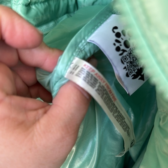 Free People coat Patricia poncho hoodie snap jacket sides NWT small green mist - Picture 9 of 16